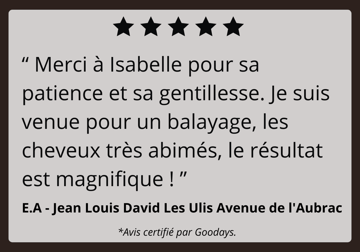 Avis clients sur le balayage, avec note de 5 étoiles