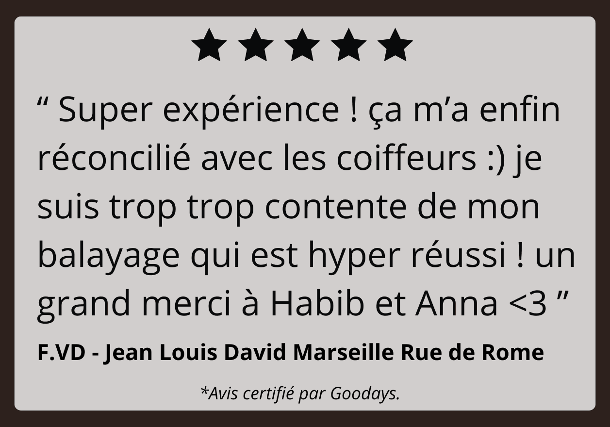 Avis clients sur le balayage, avec note de 5 étoiles