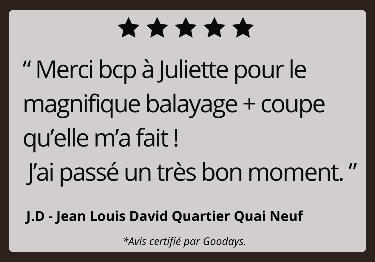 Avis clients sur le balayage, avec note de 5 étoiles