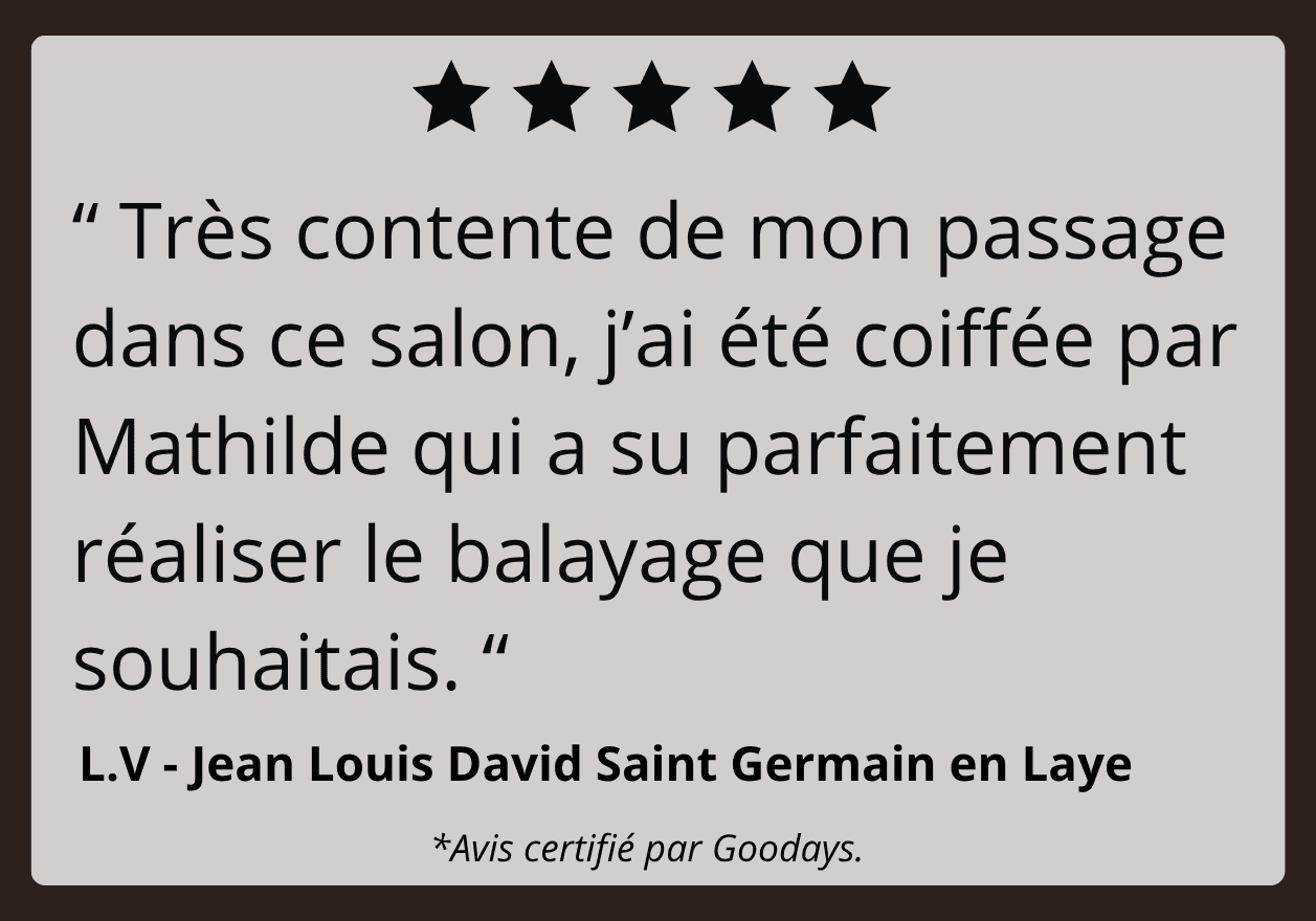 Avis clients sur le balayage, avec note de 5 étoiles