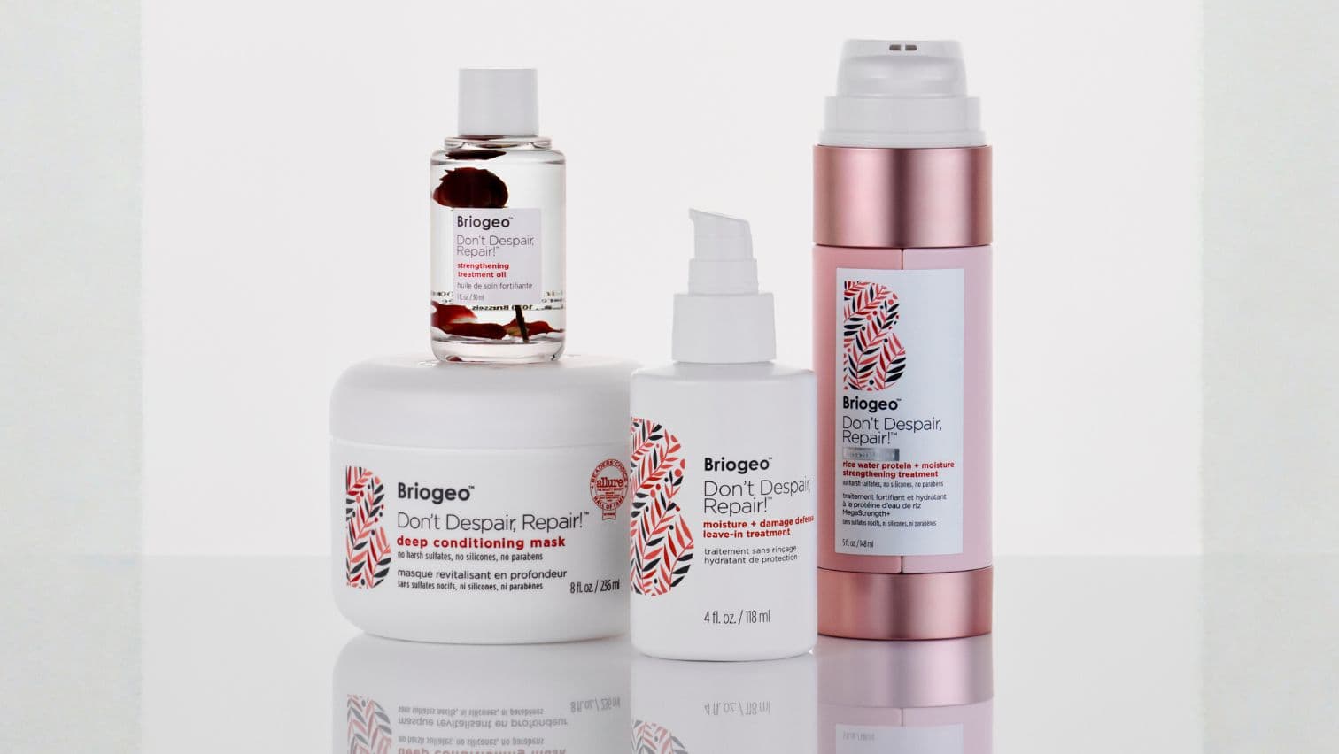 Gamme Don't Despair, Repair! de Briogeo pour les cheveux ondulés à bouclés.
